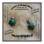 Ohrclips , Motiv: Schildkrte , Stein: Malachit ,...