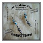 Ohrh�nger , Knochen , Perlen , Feder , Stein: T�rkis ,...