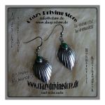 Ohrh�nger , Bl�tter , Stein: Malachit , Oberfl.: gl�nzend...