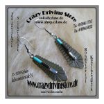 Ohrh�nger , Feder , verschiedene Steine , Oberfl.:...