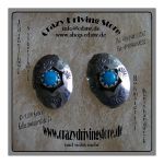 Ohrstecker , Oval , fein verziert , Navajo , T�rkis ,...