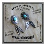 Ohrstecker , Oval , Federn , Navajo , Stein: T�rkis ,...