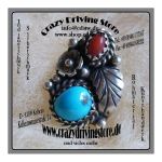 Ohrstecker , Floral , Stein: T�rkis , Koralle , Oberfl.:...