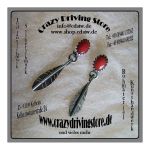 Ohrstecker , Oval , Federn , Navajo , Stein: Koralle ,...