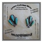 Ohrstecker , Tropfen , Zuni , Stein: T�rkis , Oberfl.:...