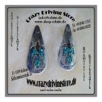 Ohrstecker , Tropfen , Zuni , T�rkis , Koralle , Oberfl.:...