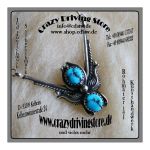 Collier , Floral , Stein: T�rkis , Oberfl�che: gl�nzend ,...