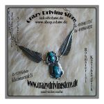 Collier , Floral , Stein: T�rkis , Oberfl�che: gl�nzend ,...