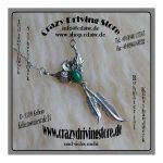 Collier , Floral , Feder , Stein: Malachit , Oberfl.:...